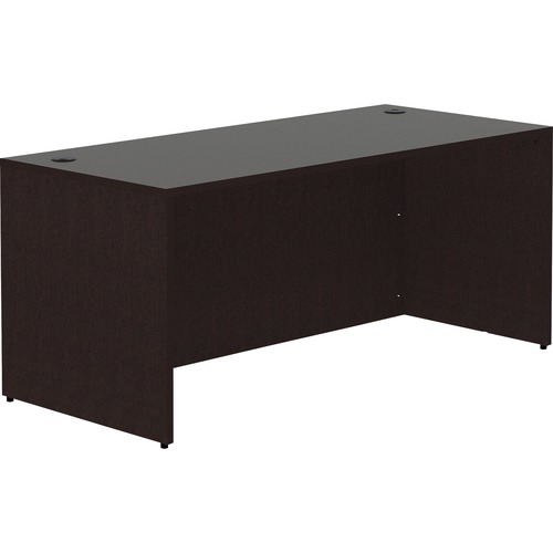 Lorell Desk Shell, Rectangular, 66"x30"x29-1/2", Espresso