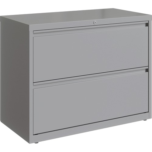Lorell Lateral File, 2-Drawer, 36"x18-5/8"x28", Silver