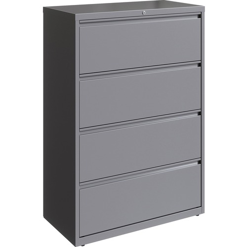 Lorell Lateral File, 4-Drawer, 36"x18-5/8"x52-1/2", Silver