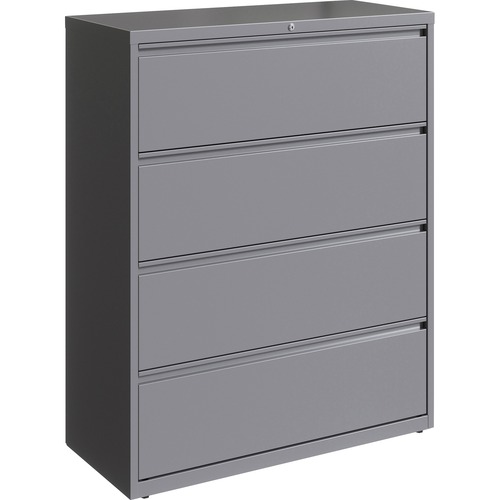 Lorell Lateral File, 4-Drawer, 42"x18-5/8"x52-1/2", Silver