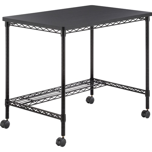 Safco Desk,Mobile,Steel Frame,Melamine Top,35-3/4"x24"x30-3/4",BK