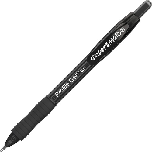 Paper Mate Gel Pen, 0.5mm Point, 3/10"Wx3/10"Lx7"H, 1 DZ, Black