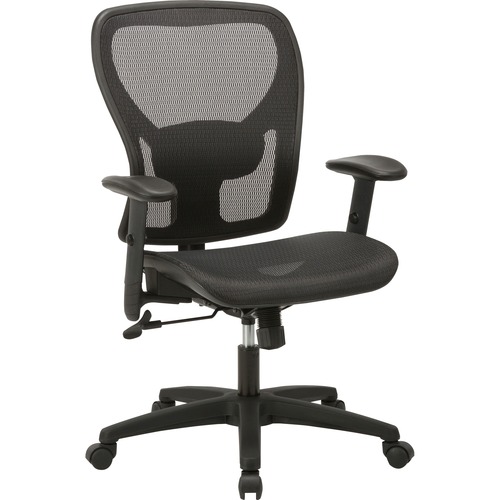 Lorell Mid-back Chair, Mesh Back, 27-3/4"x27"x38-2/3*-42-7/8", BK