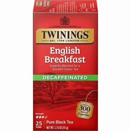 Twinings of London Decaf English Breakfast Black Tea Bag - Zerbee
