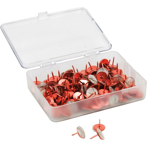 U Brands Thumbtacks, Marble Head, 1/2"x1/2"x2/5", 100/PK, RE/GD