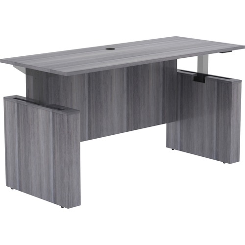 Lorell Sit-Stand Desk Shell, Essentials, 72"x29"x29"-49", Charcoal