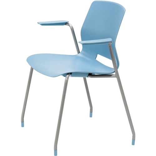 KFI Seating Chair,4-leg,w/ Arms,Poly Shell,25"x20-1/2"x31-7/10" Sky BE