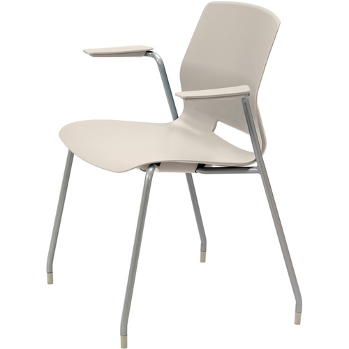 KFI Seating Chair,4-leg,w/ Arms,Poly Shell,25"x20-1/2"x31-7/10",Moonbeam