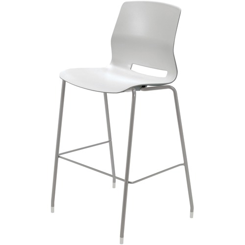 KFI Seating Stool, 1-piece Poly Shell, 25"x20-1/2"x31-7/10", Light GY