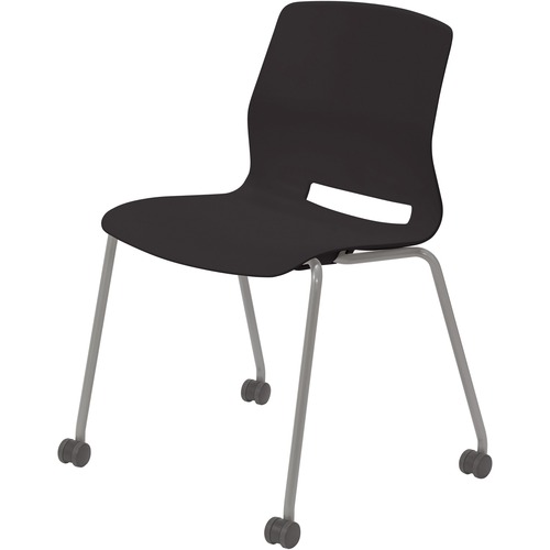 KFI Seating Chair, Armless, 4-leg, Casters, 22"x19-7/10"x31-7/10", BK