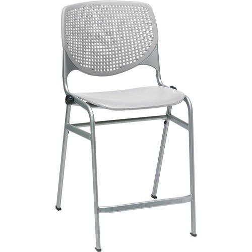 KFI Seating Stool, Counter-Height, 20-1/2"Wx23"Lx41-1/2"H, Light Gray