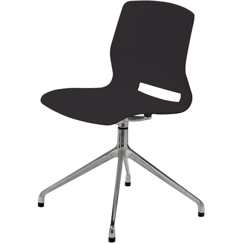 KFI Seating Chair, Swivel, 4-Post, 19"Wx19"Lx31-7/10"H, Black