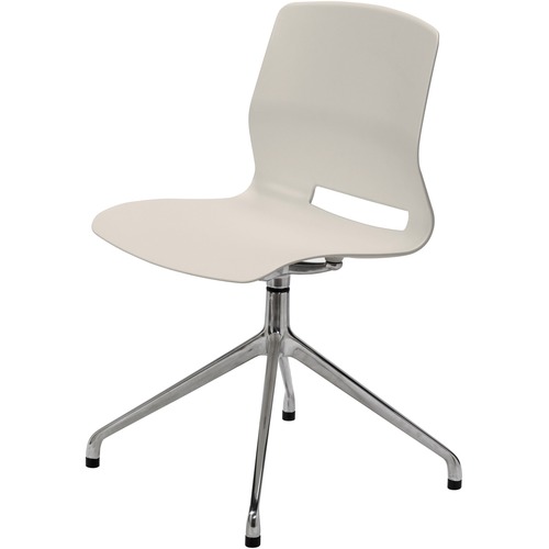 KFI Seating Chair, Swivel, 4-Post, 19"Wx19"Lx31-7/10"H, Light Beige