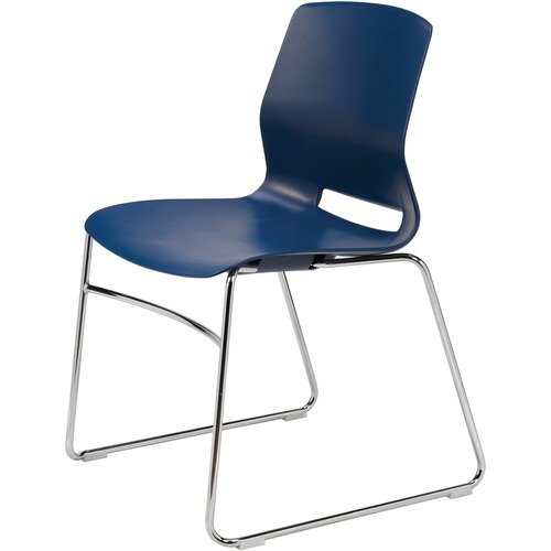KFI Seating Chair, Sled Base, 21"Wx21-3/5"Lx31-7/10"H, Navy