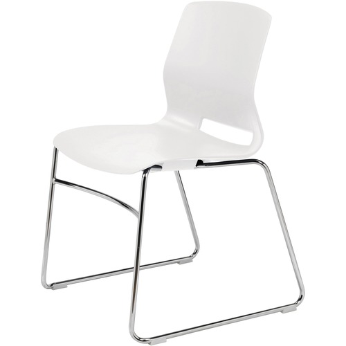 KFI Seating Chair, Sled Base, 21"Wx21-3/5"Lx31-7/10"H, White