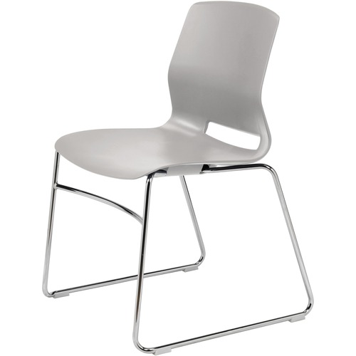 KFI Seating Chair, Sled Base, 21"Wx21-3/5"Lx31-7/10"H, Light Gray
