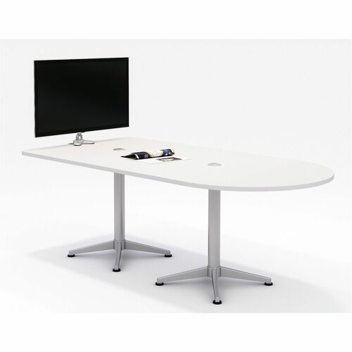 KFI Seating Table, Half Round, 42"x84", White