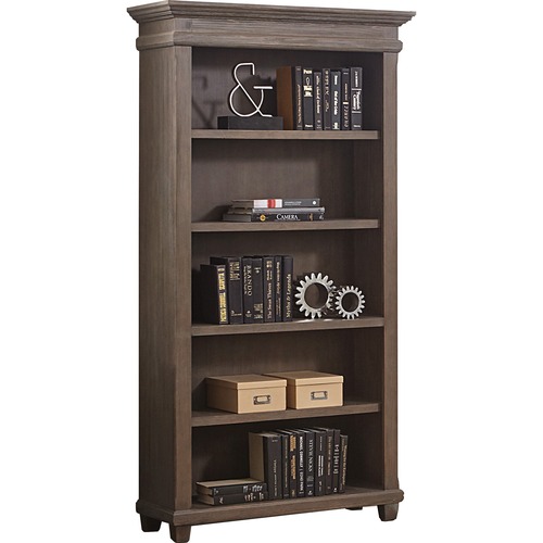 Martin Furniture Bookcase, 3 Adjustable Shelves, 40"x15"x76",Weathered Dove
