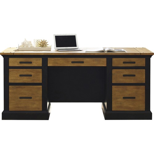 Martin Furniture Desk, Double Pedestal, 68"Wx30"Lx30"H, Chestnut