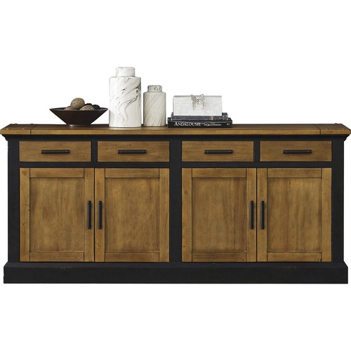 Martin Furniture Credenza, 4-Door, 4-Drawer, 68"Wx18"Dx30"H, Chestnut