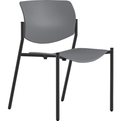 9to5 Seating Stack Chair,Armless,22"x25"x33",GY Plastic/BK Frame