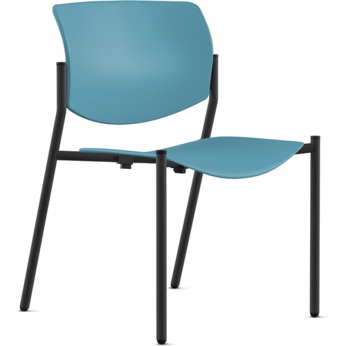 9to5 Seating Stack Chair,Armless,22"x25"x33",BE Plastic/BK Frame