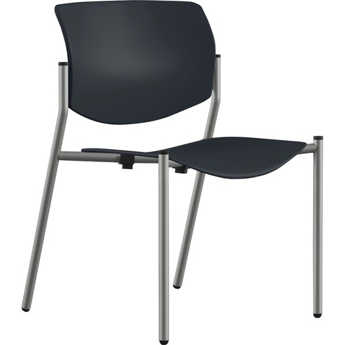 9to5 Seating Stack Chair,Armless,22"x25"x33",BK Plastic/SR Frame