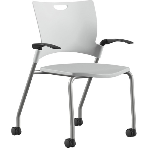 9to5 Seating Stack Chair,w/Arms/Casters,25"x26"x33",WE Plastic/SR Frame