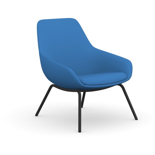 9to5 Seating Lounge Chair,w/Arms,4-Leg,27"x29"x33",BE Fabric/BK Legs