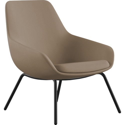 9to5 Seating Lounge Chair,w/Arms,4-Leg,27"x29"x33",Latte,Fabric/BK Legs