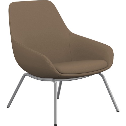 9to5 Seating Lounge Chair,w/Arms,4-Leg,27"x29"x33",Latte,Fabric/SR Legs