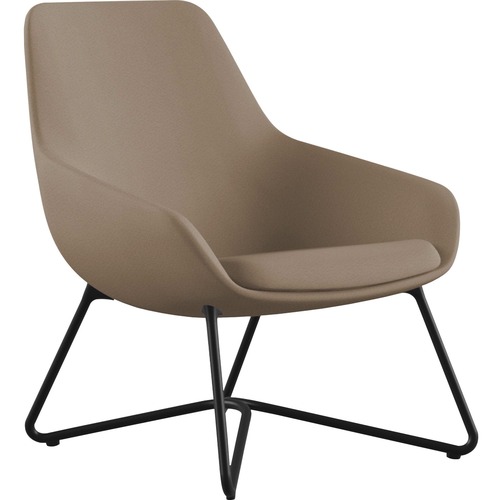 9to5 Seating Lounge Chair, w/Arms, 27"x29"x33", Latte Fabric/BK W-Base