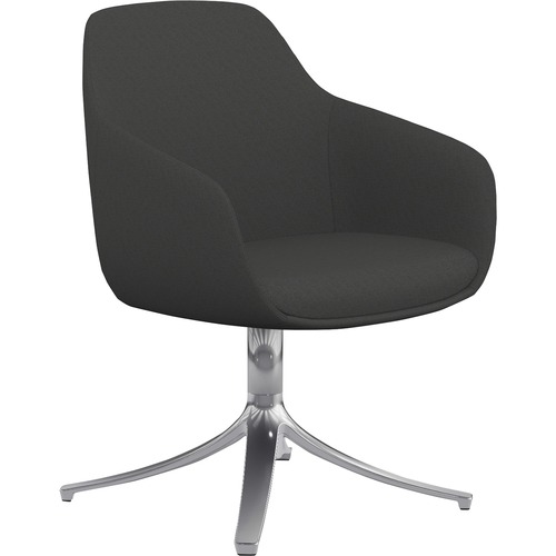 9to5 Seating Lounge Chair,Swivel,24-1/2"x24"x34-1/2",GY Fabric/PLSHD Base