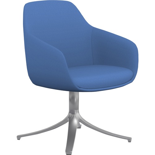 9to5 Seating Lounge Chair,Swivel,24-1/2"x24"x34-1/2",Blue Fabric/SR Base