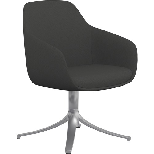 9to5 Seating Lounge Chair,Swivel,24-1/2"x24"x34-1/2",Gray Fabric/SR Base