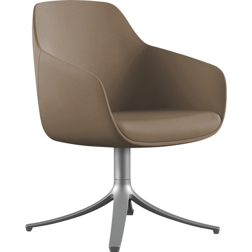 9to5 Seating Lounge Chair,Swivel,24-1/2"x24"x34-1/2",Latte Fabric/SR Base