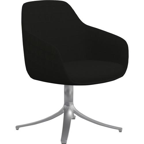 9to5 Seating Lounge Chair,Swivel,24-1/2"x24"x34-1/2",Onyx Fabric/SR Base