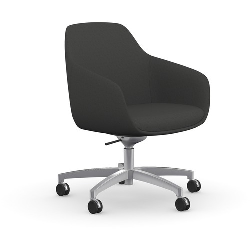 9to5 Seating Lounge Chair,Tilt,25"x25"x33"-37-1/2",GY Fabric/PLSHD Base
