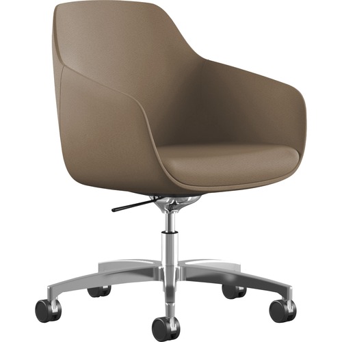 9to5 Seating Lounge Chair,Tilt,25"x25"x33"-37-1/2",Latte Fabric/SR Base