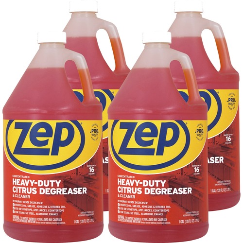 Zep Commercial Degreaser,Heavy-Duty,Concentrate,Citrus,1 Gal,4/CT,Orange