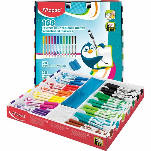 Helix Dry-Erase Marker, Nontoxic, Fine Tip, 168/BX, Assorted