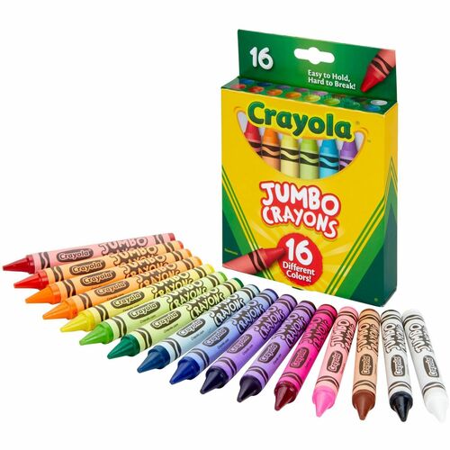 Crayola Jumbo Crayons, Nontoxic, 16/PK, Assorted