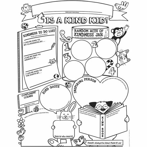 Scholastic Teaching Resources Personal Posters, Fill-in Kindness, Gr 3-6,17"x22", 30/PK