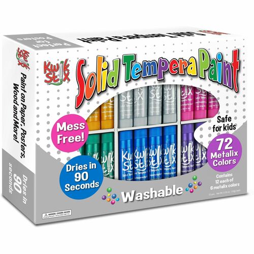 The Pencil Grip Tempera Paint Sticks, Kwik Stix, 72/BX, AST Metallics