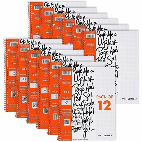 Roaring Spring Paper Products Notebook, Whitelines, 5x5-Ruled,20 lb, 8-1/2"x11", 12/CT, GY