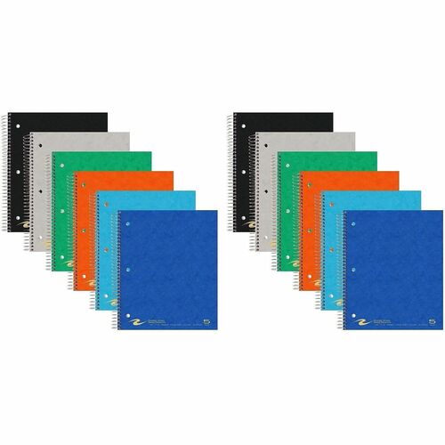 Roaring Spring Paper Products Notebook,5Subj,3HP,College-Rld,200Sht,9"x11",12/CT,AST
