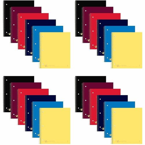 Roaring Spring Paper Products Notebook,1Subj,3HP,College-Rld,100Sht,9"x11",24/CT,AST