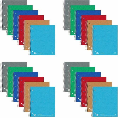 Roaring Spring Paper Products Notebook,3Subj,3HP,College-Rld,120Sht,9"x11",24/CT,AST