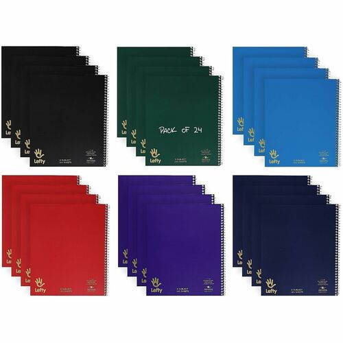 Roaring Spring Paper Products Notebook,f/Lefties,120Sht,College-Rld,9"x11",24/CT,AST