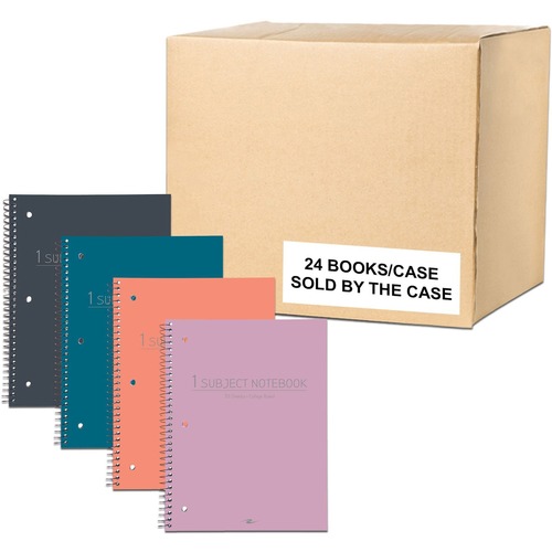 Roaring Spring Paper Products Notebook,Poly3HP,College,70 Sht,10-1/2"x8",24/CT,AST